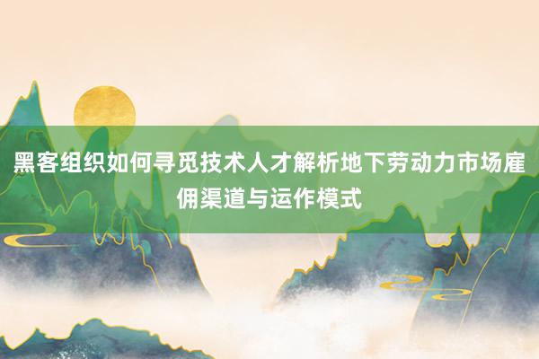 黑客组织如何寻觅技术人才解析地下劳动力市场雇佣渠道与运作模式