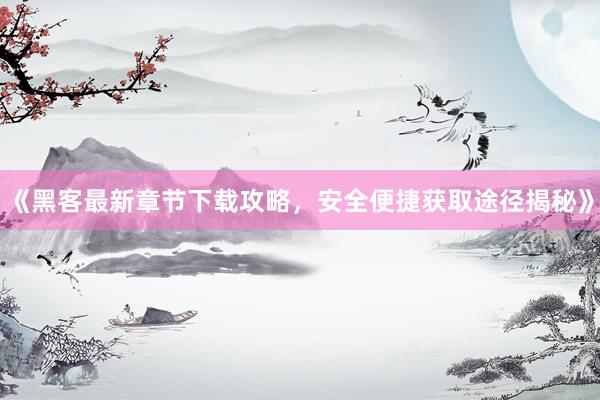 《黑客最新章节下载攻略，安全便捷获取途径揭秘》